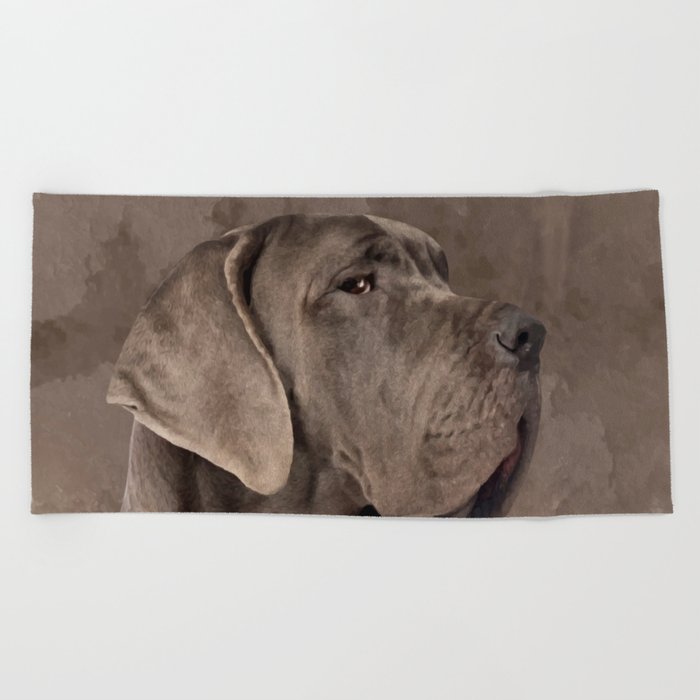 Great Dane Deutsche Dogge Beach Towel By K9printart
