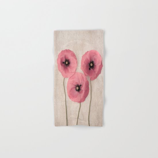 Three Pink Poppies Hand & Bath Towel