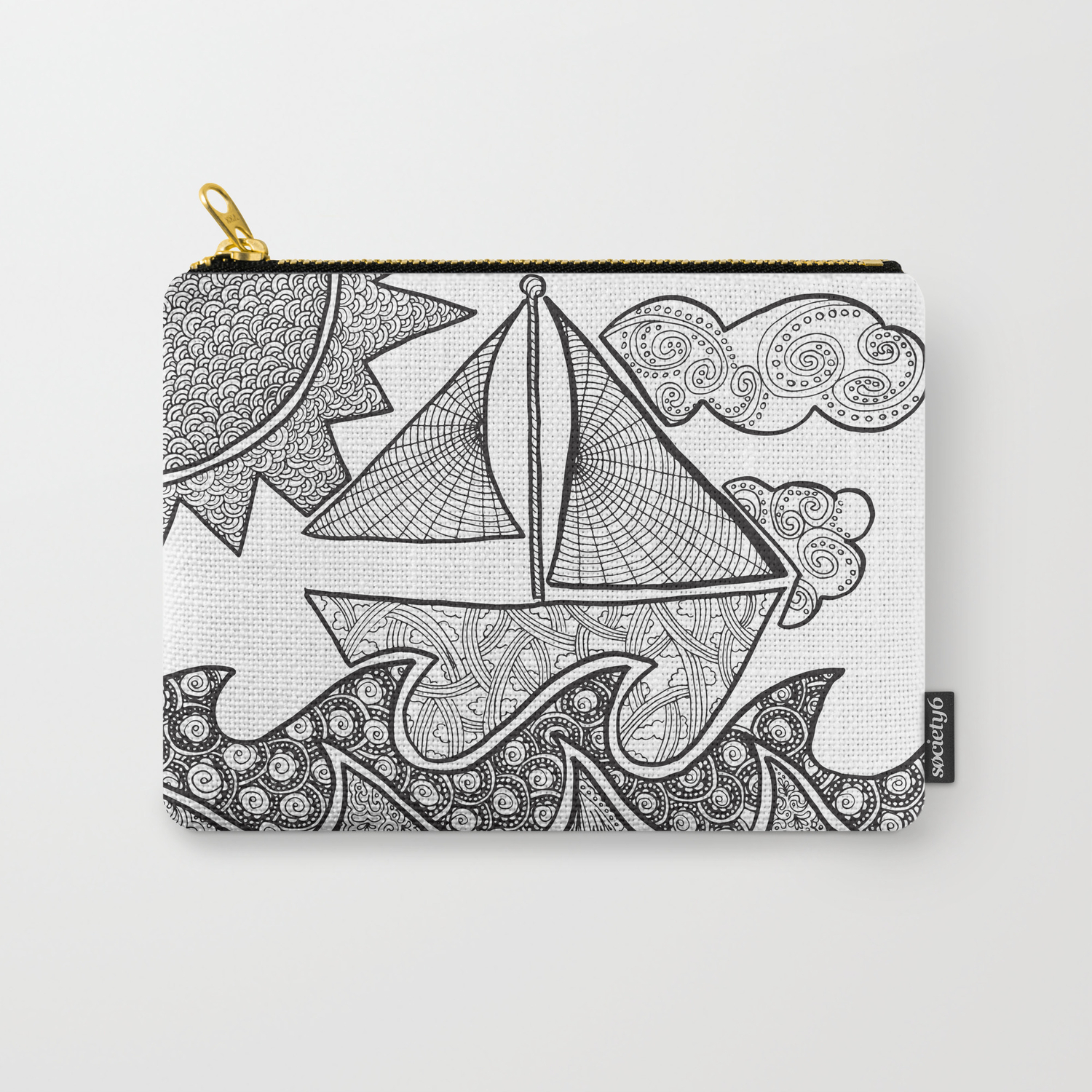 Doodle Boat Coloring Page And Color In Carry All Pouch By Momsandcrafters