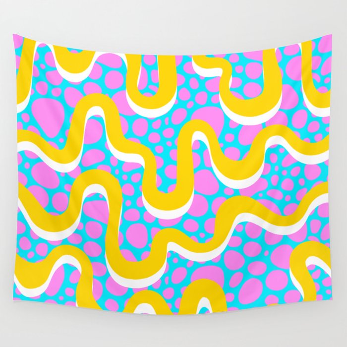 Abstract colorful retro 80s print seamless pattern Wall Tapestry