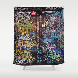 Bologna Graffiti Writers Reserved Space in The Street Shower Curtain