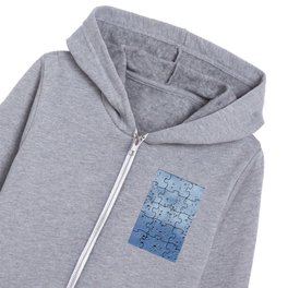 Puzzle in Blue with Raindrops Kids Zip Hoodie
