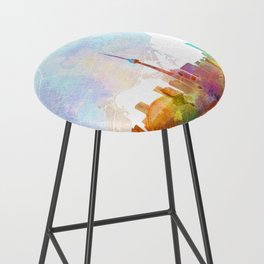 Toronto Skyline Map Watercolor, Print by Zouzounio Art Bar Stool