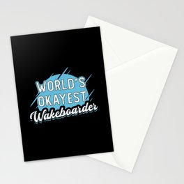 World's Okayest Wakeboarder Wakeboarding Wakeboard Stationery Card