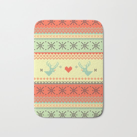 Holiday Pixels Bath Mat