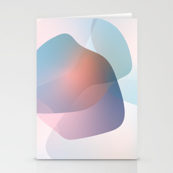 Bubble - Colorful Minimalistic Modern Art Design in Blue and Red Stationery Cards