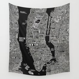 Cool New York city map with street signs Wall Tapestry