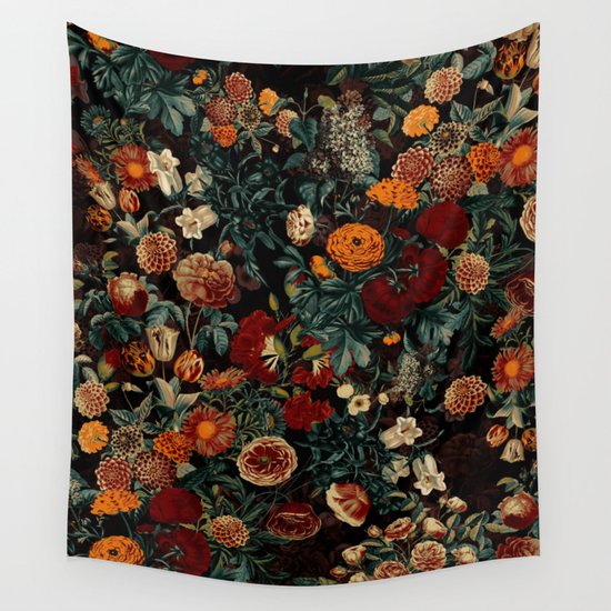 Exotic Garden Night Xxi Wall Tapestry By Burcukorkmazyurek