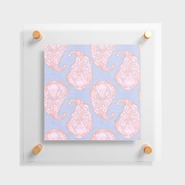 French Country Pink Paisley Floating Acrylic Print