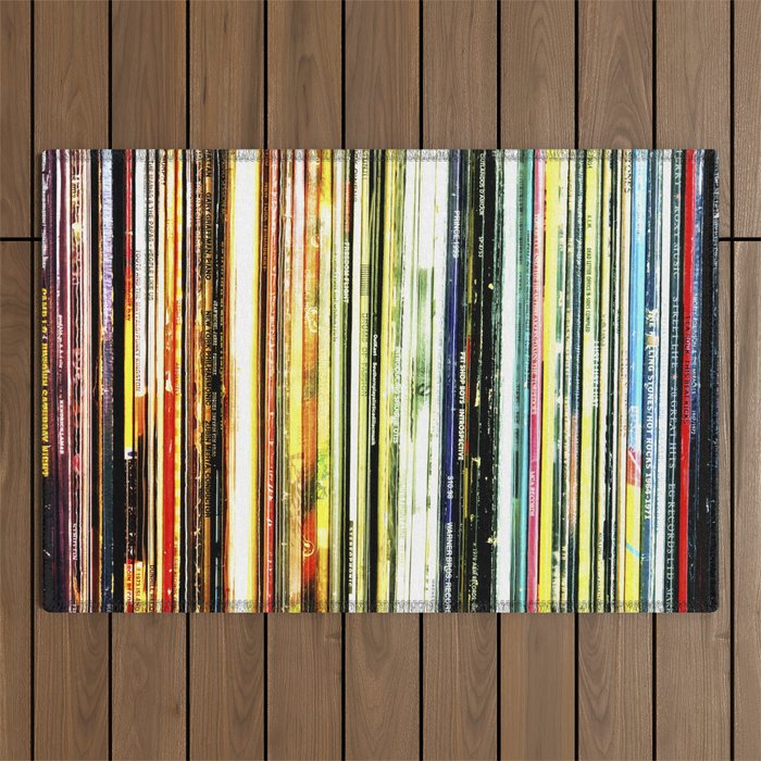 a rainbow of records! Outdoor Rug