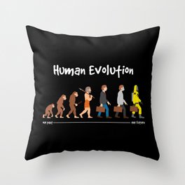 Evolution - past to future Throw Pillow