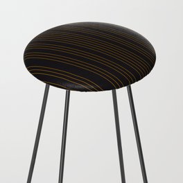 Striped geometric seamless pattern in black gold palette Counter Stool