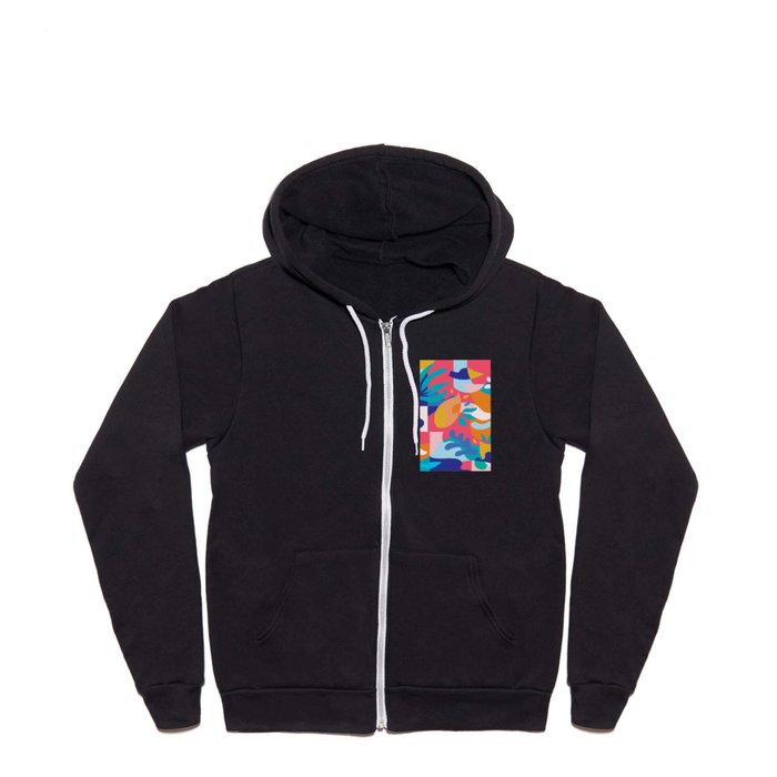 Amalfi Abstraction / Colorful Modern Shapes Full Zip Hoodie