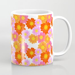 Cheerful Summer Daisy Flowers Red, Pink Orange Mug