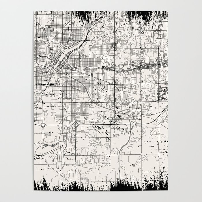 Rockford, USA - Vintage City Map Poster