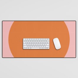 Groovy Dot Pink and Orange Minimalist Desk Mat