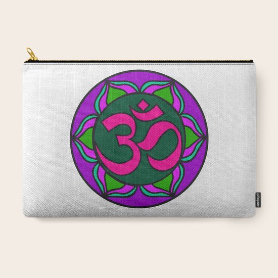 Om Flower Kids Painting Mandhala Carry All Pouch By Azima