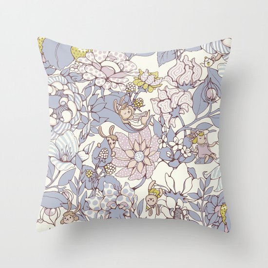 Garden party - jasmine tea version Throw Pillow