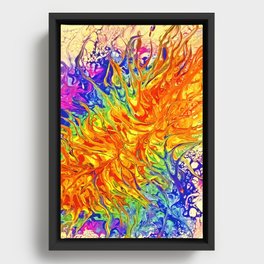 Bright Rainbow Creature Framed Canvas