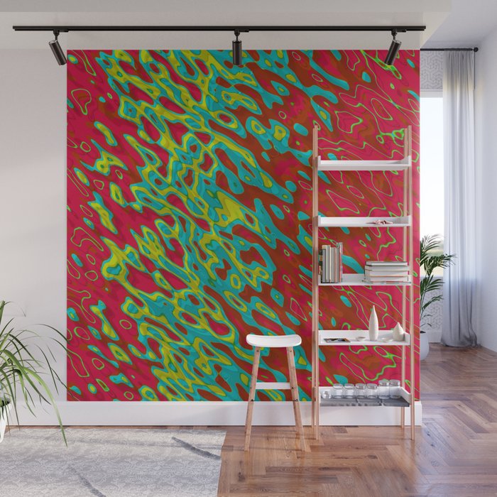 Red and Green Shapes Wall Mural