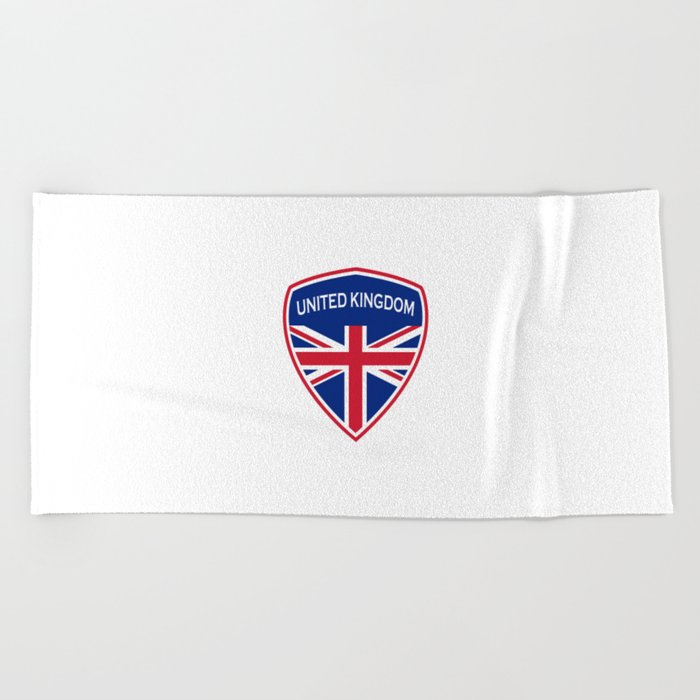 Great Britain coat of arms flags design Beach Towel