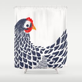 chicken stamp Shower Curtain