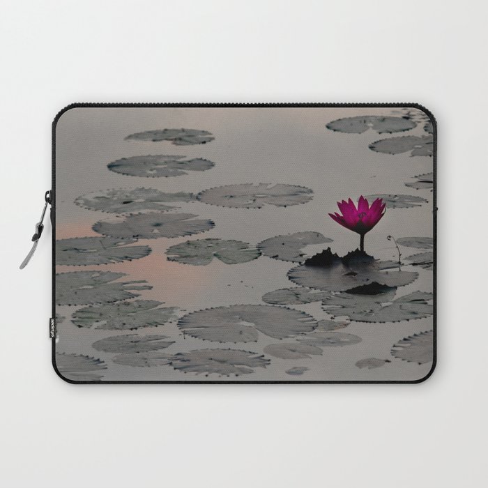 Water Lily and Clouds, Angkor Wat, Cambodia Laptop Sleeve