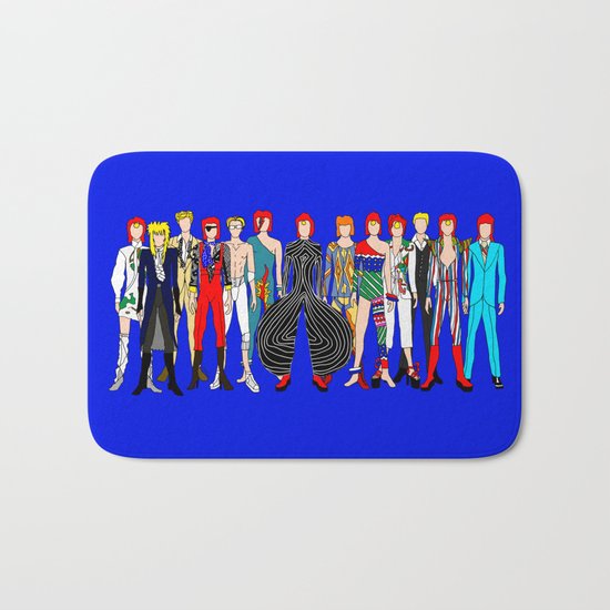 Blue Bowie Group Fashion Outfits Bath Mat