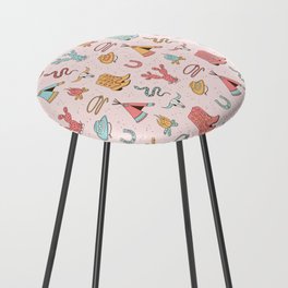 Cute Cowgirl Pattern, Cowboy Print Counter Stool