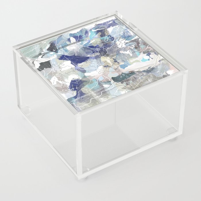 Abstract Map Blue Acrylic Box