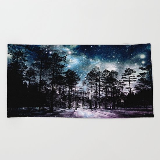 One Magical Night...(teal & lavender) Beach Towel