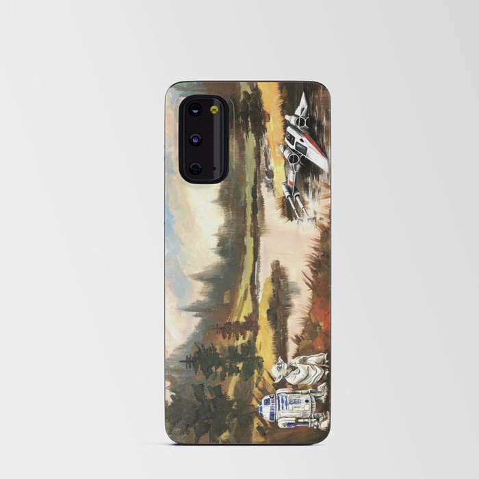 Upcycled thrift shop painting, Dagobah Android Card Case