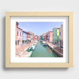 Burano Colorful Homes Recessed Framed Print