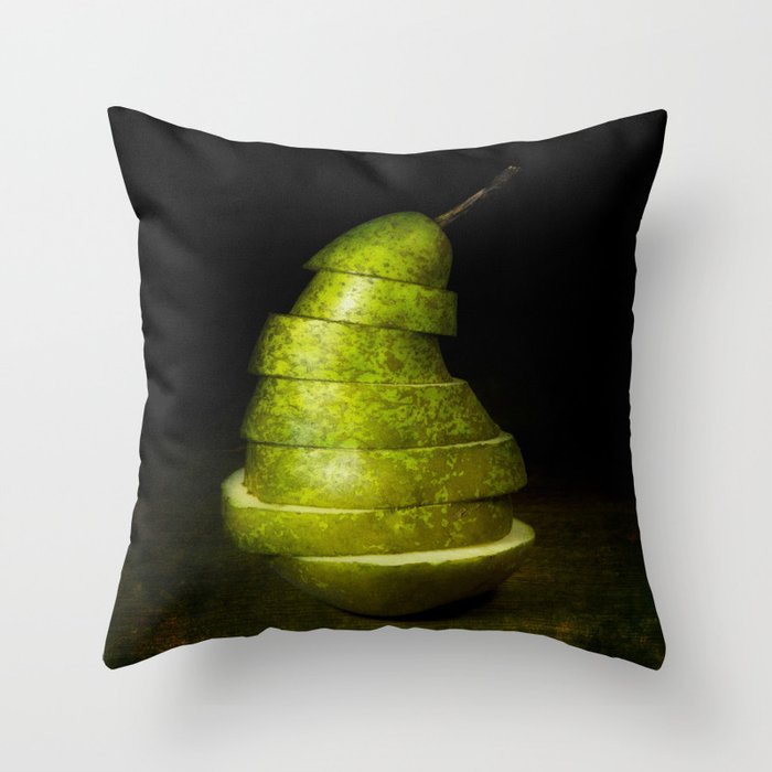 Green Pear Throw Pillow