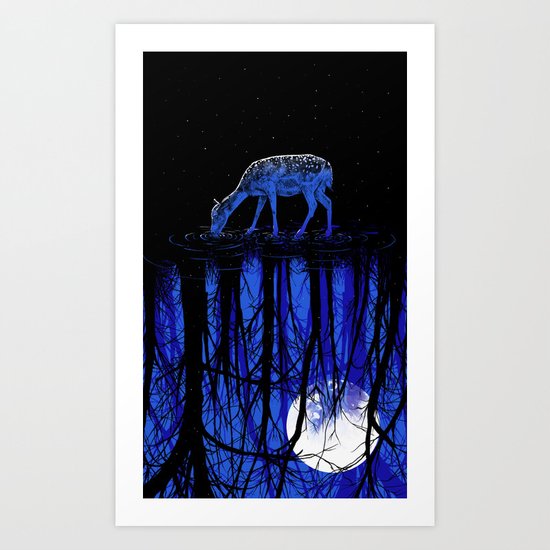 deep blue forest Art Print