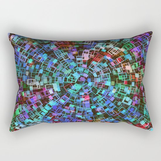 Blue Squared Vortex Rectangular Pillow