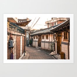 Bukchon Hanok Village Street - Seoul, Korea Art Print