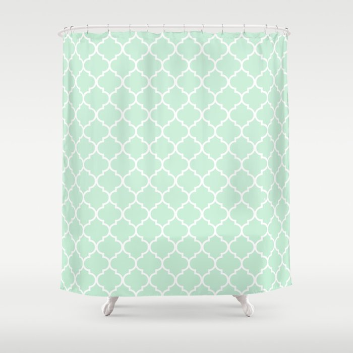 Mint Quatrefoil Shower Curtain By Marilenaxiari Society6