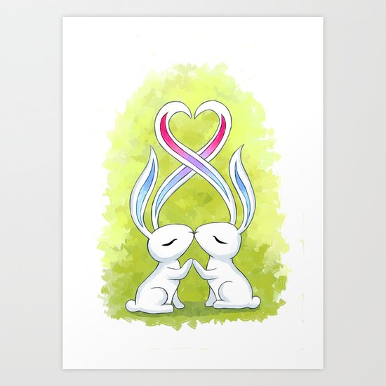 Bunny Kiss Art Print