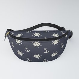 Sea steering wheel and anchors Fanny Pack