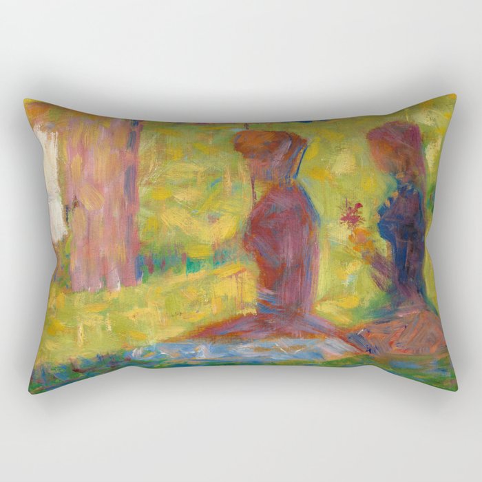 Study of Figures for La Grande Jatte by Georges Seurat Rectangular Pillow