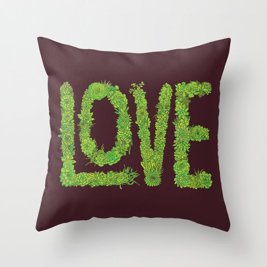 Succulent Love Throw Pillow