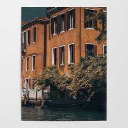 Venice Italy with gondola boats surrounded by beautiful architecture along the grand canal Poster