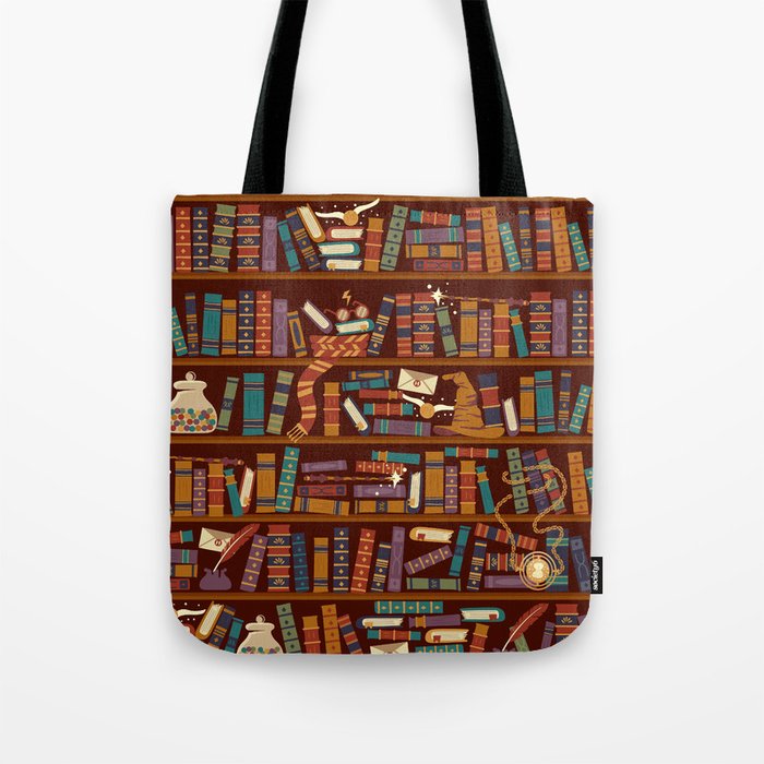 Bookshelf Tote Bag by Risa Rodil | Society6