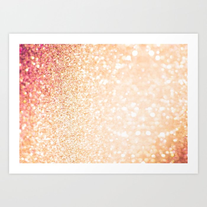 Orange Iridescent Glitter Art Print