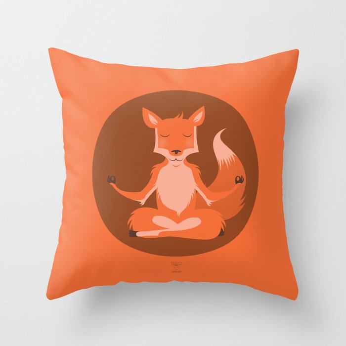 Animal Zen: F is for Fox Throw Pillow