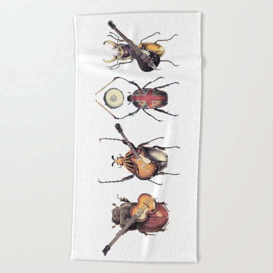 Meet the Beetles (white option) Beach Towel