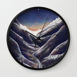 Shepherd and his flock at night Wall Clock