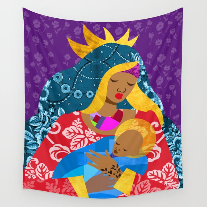 Virgin Mary and Child Wall Tapestry