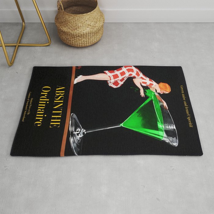 1920's Absinthe Ordinaire aperitif alcoholic beverages advertising poster for kitchen & dining room Rug